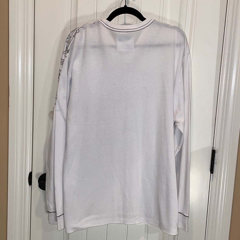 XXL Retrofit brand Mens XXL White and Black Graphic Long Sleeve Waffle Tee - Picture 6 of 7